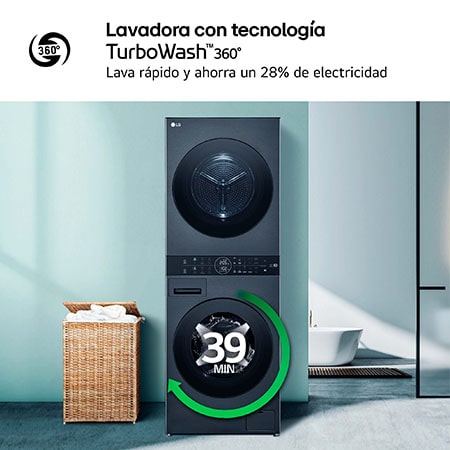Lavasecadora LG 12/10kg negra 1400rpm WT1210BBF OUTLET