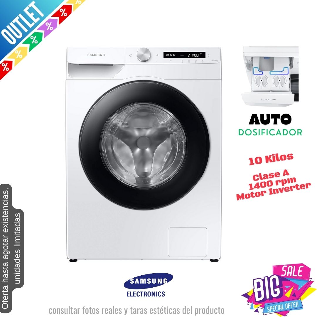 Lavadora Samsung 10kg blanca 1400rpm WW10T534DAW OUTLET